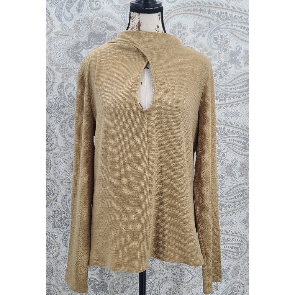 Brea canyon Stitch Fix Textured keyhole long sleeve top Size Large